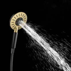 Tiger Regendoucheset Akcent Zwart/messing Incl Kraan En Handdouche Met 3 Straalstanden 13 Tiger Regendoucheset Akcent Zwart/messing Incl Kraan En Handdouche Met 3 Straalstanden -Badkamer Winkel 123 4532