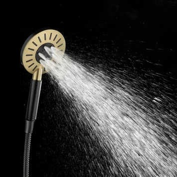 Tiger Regendoucheset Akcent Zwart/messing Incl Kraan En Handdouche Met 3 Straalstanden 8 Tiger Regendoucheset Akcent Zwart/messing Incl Kraan En Handdouche Met 3 Straalstanden - Afbeelding 6