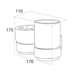 Tiger Dubbele Bekerhouder Ontario Met Bekers Chroom -Badkamer Winkel 123 48