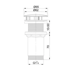 TIGER Ontario Wastafelplug 30-55mm Tbv Kom+font 9 TIGER Ontario Wastafelplug 30-55mm Tbv Kom+font -Badkamer Winkel 123 4931