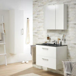 Tiger Spiegelkast S-Line 80cm Sneeuwwit 14 Tiger Spiegelkast S-Line 80cm Sneeuwwit -Badkamer Winkel 123 564