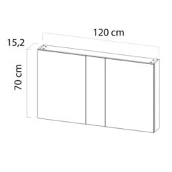 TIGER S-line Spiegelkast 120 Naturel Eik -Badkamer Winkel 123 577