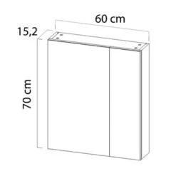 Tiger Spiegelkast S-Line 60cm Sneeuwwit 16 Tiger Spiegelkast S-Line 60cm Sneeuwwit -Badkamer Winkel 123 585