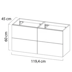 Tiger Karlo Badkamermeubel 120 Cm Naturel Eiken Met Wastafel Zwart -Badkamer Winkel 123 611