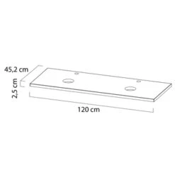 Tiger Karlo Badkamermeubelset 120 Cm Chalet Eik Met Wit Houten Wasblad En Glanzend Witte Keramische Waskom -Badkamer Winkel 123 635