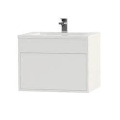 Tiger Helsinki Badkamermeubel 60 Cm Hoogglans Wit Met Wastafel Polybeton Wit -Badkamer Winkel 123 658