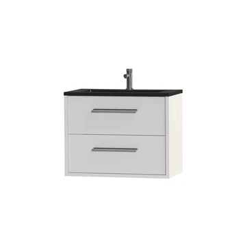 Tiger Badkamermeubel Boston 80cm Hoogglans Wit/matzwart Met Grepen Chroom 5 Tiger Badkamermeubel Boston 80cm Hoogglans Wit/matzwart Met Grepen Chroom - Afbeelding 3