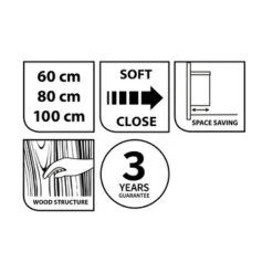 Tiger Badmeubelset Pocket 80 Cm Met 2 Lades Naturel Eik Incl. Looppoten -Badkamer Winkel 123 707