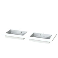 Tiger Maryport Badkamermeubelset 120 Cm Mat Wit Met Wit Glanzende Polybeton Wastafel En Matzwarte Grepen -Badkamer Winkel 123 733