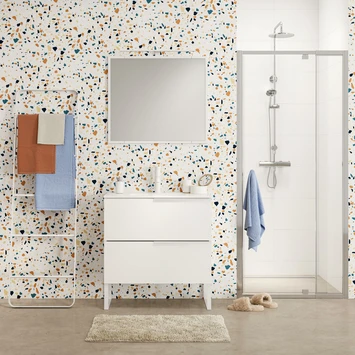 Tiger Badmeubelset Pocket 80 Cm Met 2 Lades Wit Incl. Looppoten 4 Tiger Badmeubelset Pocket 80 Cm Met 2 Lades Wit Incl. Looppoten - Afbeelding 2