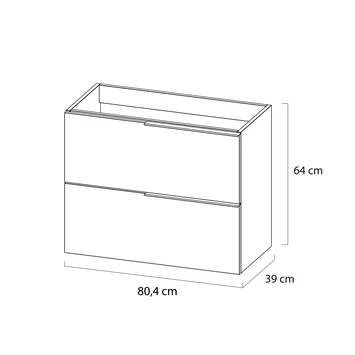 Tiger Badmeubelset Pocket 80 Cm Met 2 Lades Wit Incl. Looppoten 5 Tiger Badmeubelset Pocket 80 Cm Met 2 Lades Wit Incl. Looppoten - Afbeelding 3