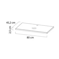 Tiger Maryport Badkamermeubelset 80 Cm Mat Zwart Met Licht Eiken Houten Wasblad, Keramische Opzetkom En Matzwarte Grepen -Badkamer Winkel 123 754