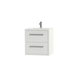 Tiger Badkamermeubel Boston 60cm Hoogglans Wit Met Grepen Chroom -Badkamer Winkel 123 777