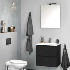 Tiger Badkamermeubel Karlo 60 Cm Mat Zwart Met Witte Wastafel -Badkamer Winkel 123 78