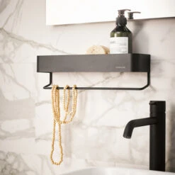Sealskin Plank- En Handdoekhouder Brix Zwart -Badkamer Winkel 123 823