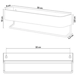 Sealskin Plank- En Handdoekhouder Brix Zwart -Badkamer Winkel 123 830