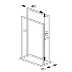 Sealskin Carré Handdoekrek Vrijstaand Zwart -Badkamer Winkel 123 881