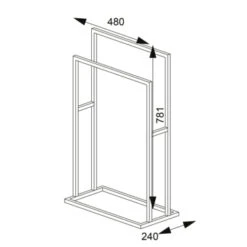 Sealskin Carré Handdoekrek Vrijstaand Zwart -Badkamer Winkel 123 883