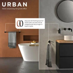 Tiger Handdoekhouder Urban Dubbel Zwart -Badkamer Winkel 123 939